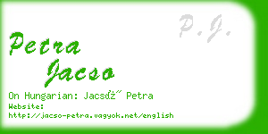 petra jacso business card